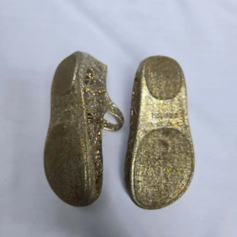 Mini Melissa Gold Glitter Kids Jelly Shoes Size 8